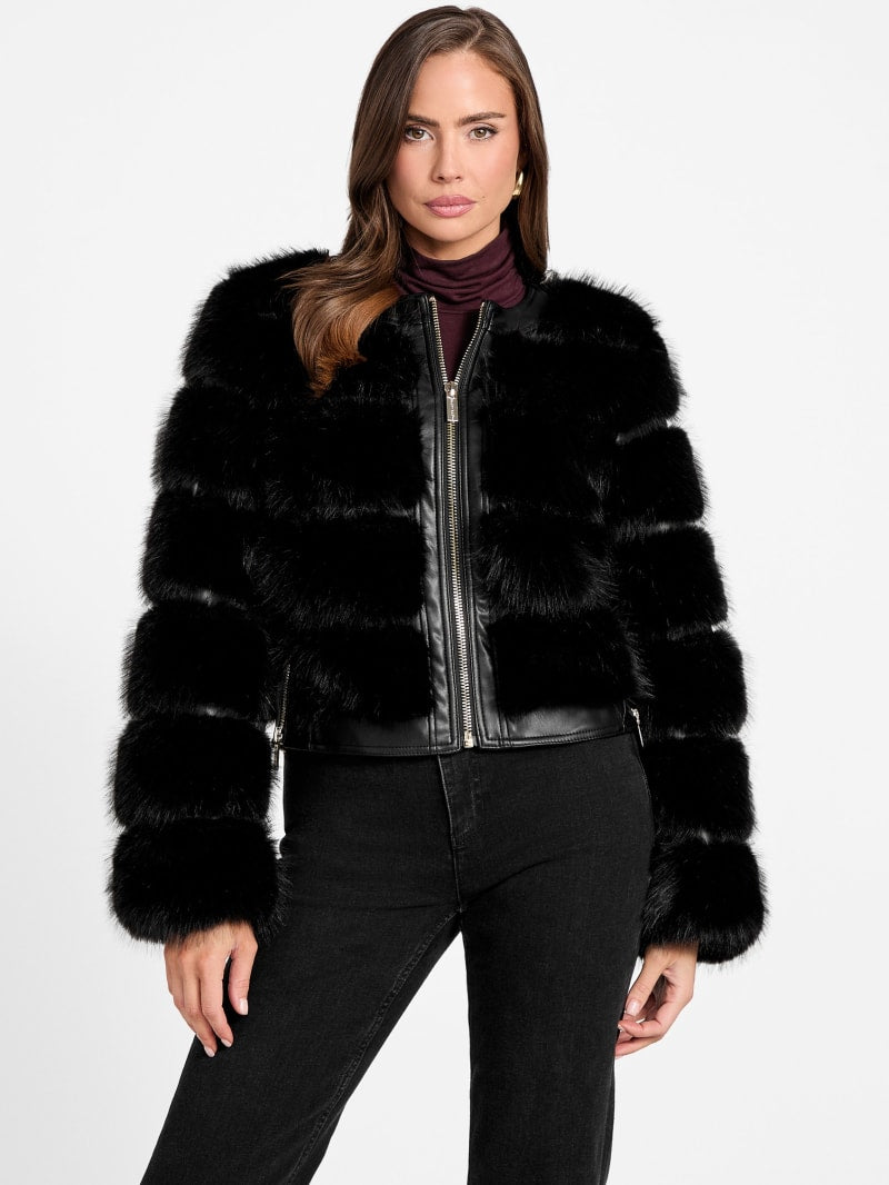 Arielle Cropped Faux-Fur Jacket