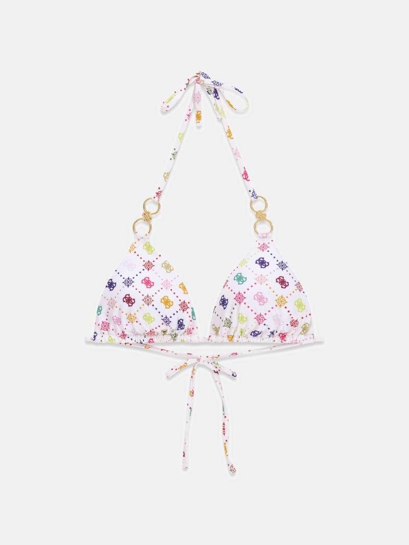 Printed triangle bikini top