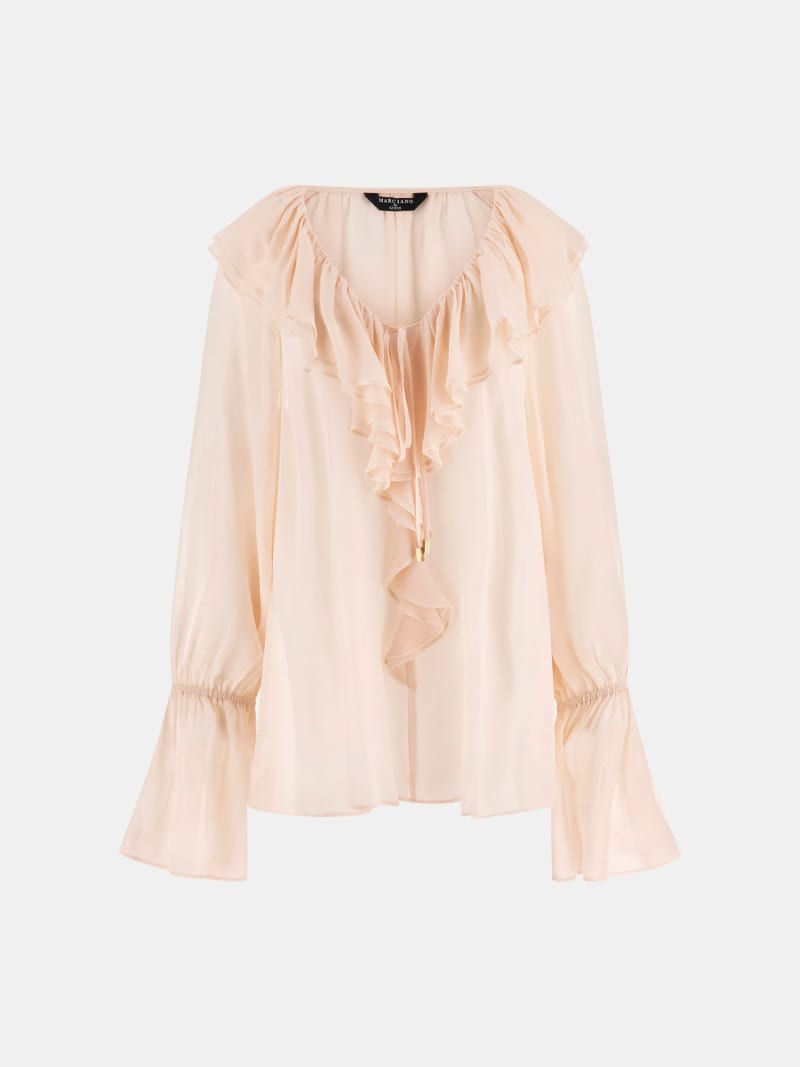 Marciano Sheer Ruffled Blouse