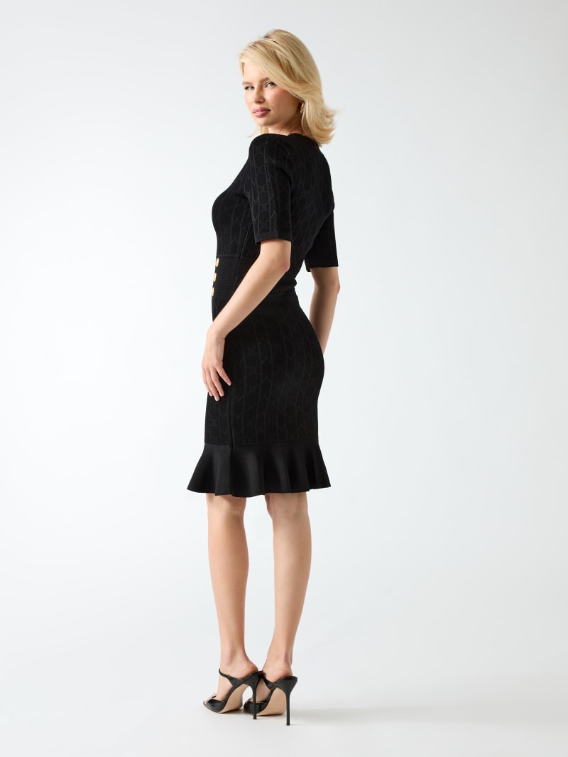Marciano jacquard logo midi dress