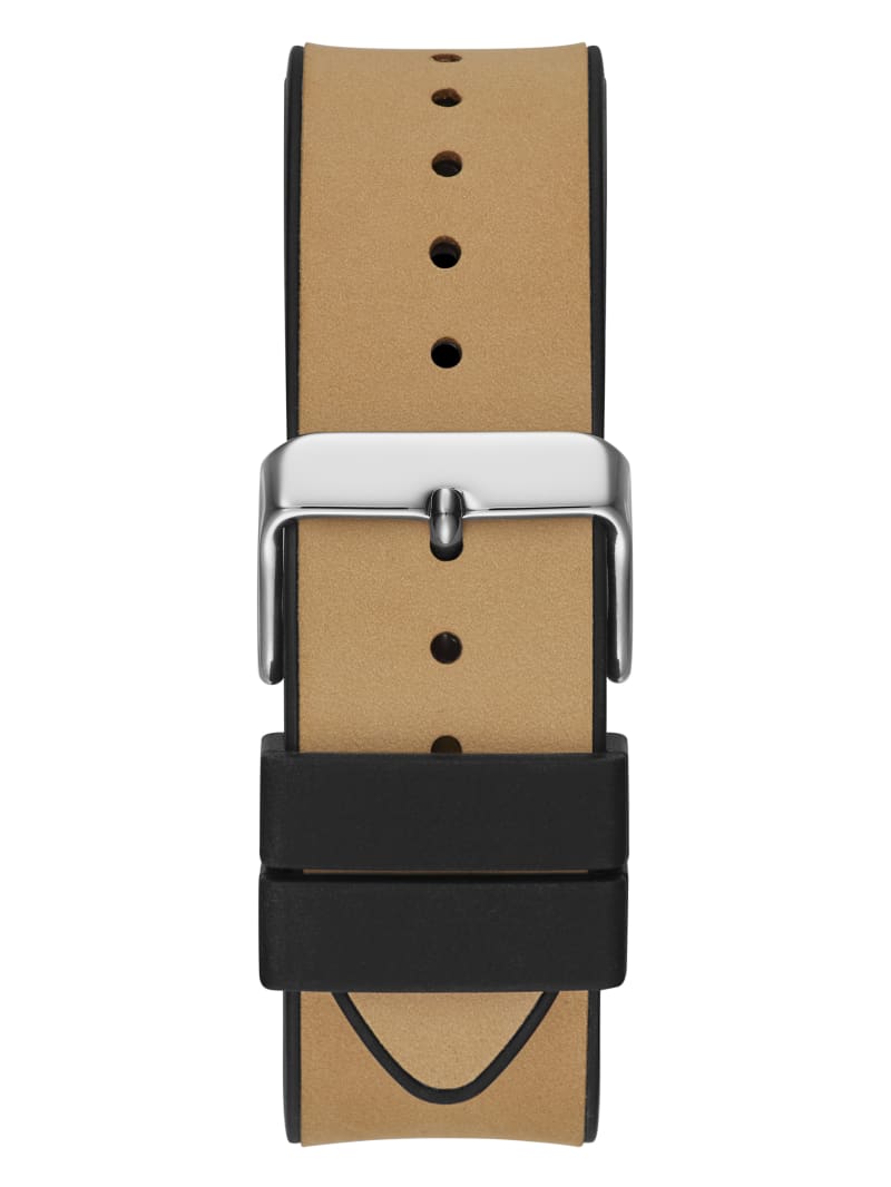 Silver-Tone and Black Multifunction Watch