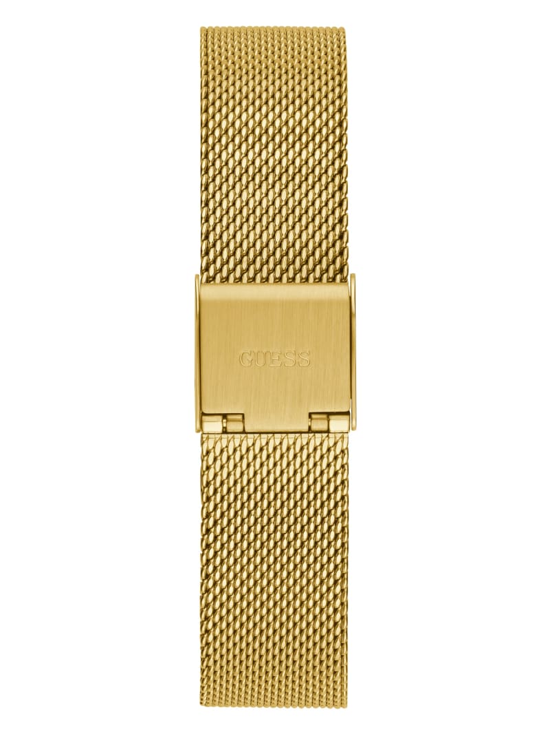 Gold-Tone and Green Mesh Analog Watch