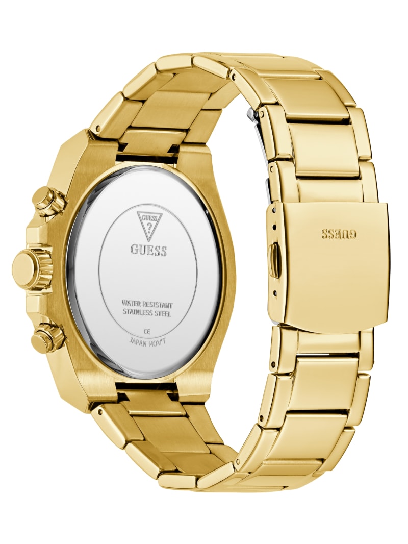 Gold-Tone Rhinestone Multifunction Watch