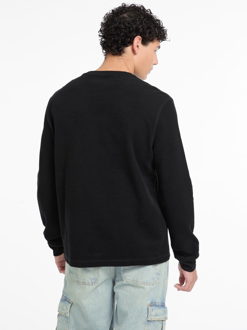 Waffle-Knit Mini Triangle Long-Sleeve Tee