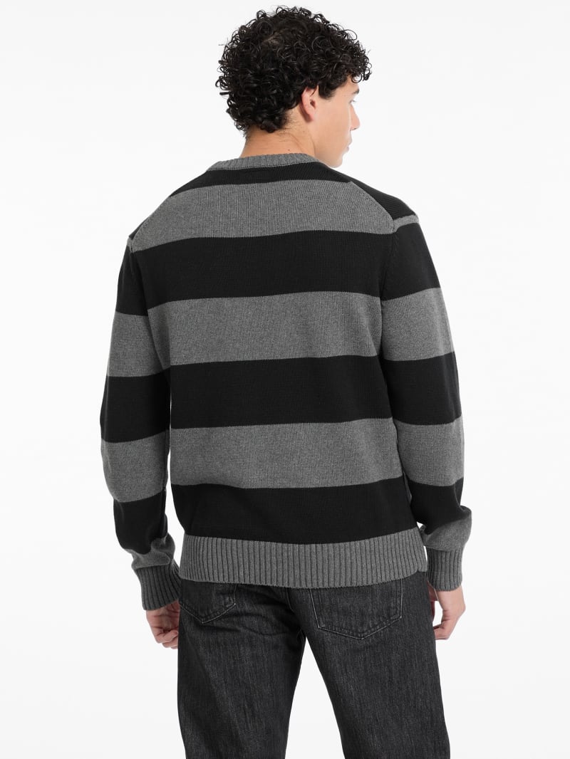 Striped Embroidered Logo Sweater