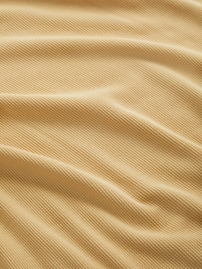 long-sleeve waffle mockneck