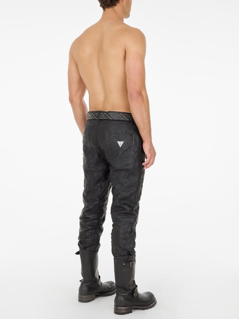 crinkle leather pant