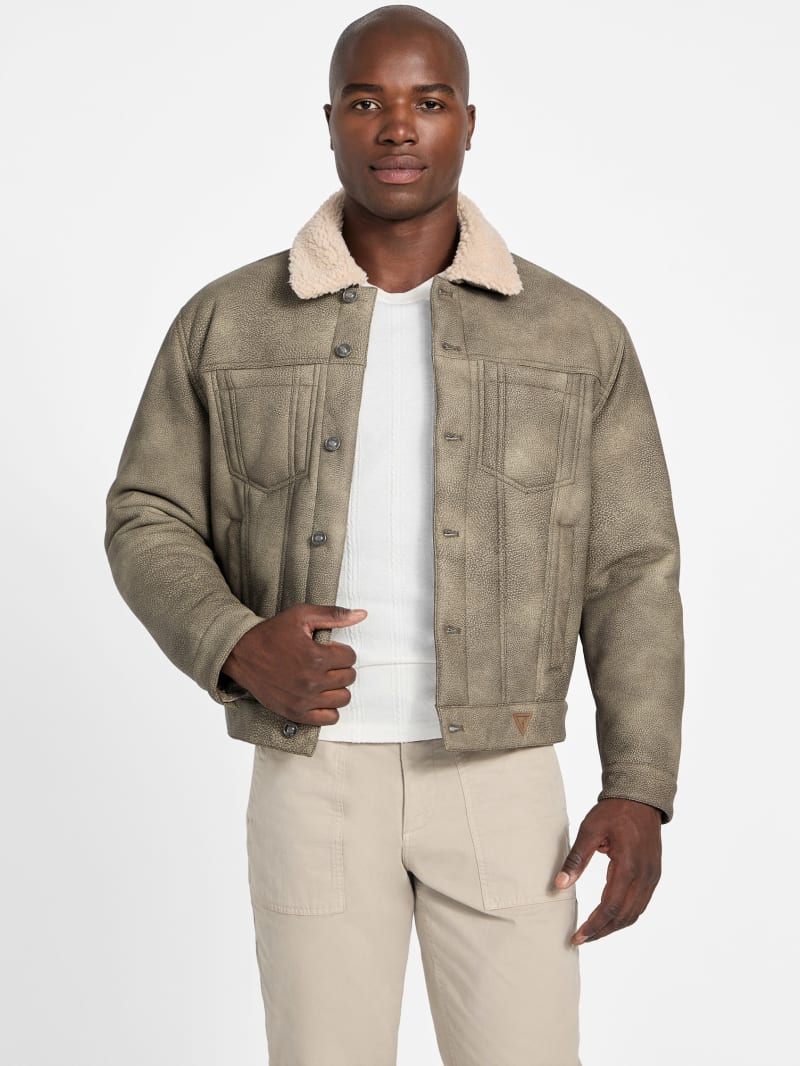 Andy Faux-Suede and Sherpa Trucker Jacket