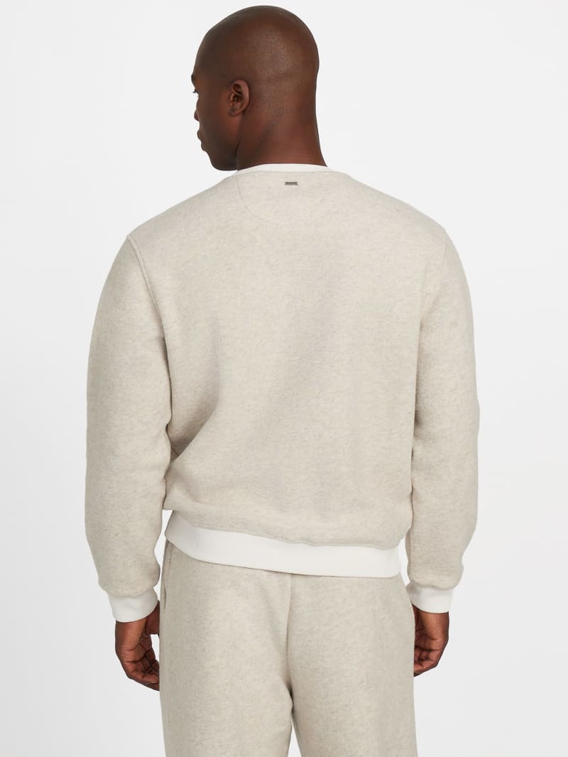 Crewneck Scuba Wool-Blend Melange Sweater