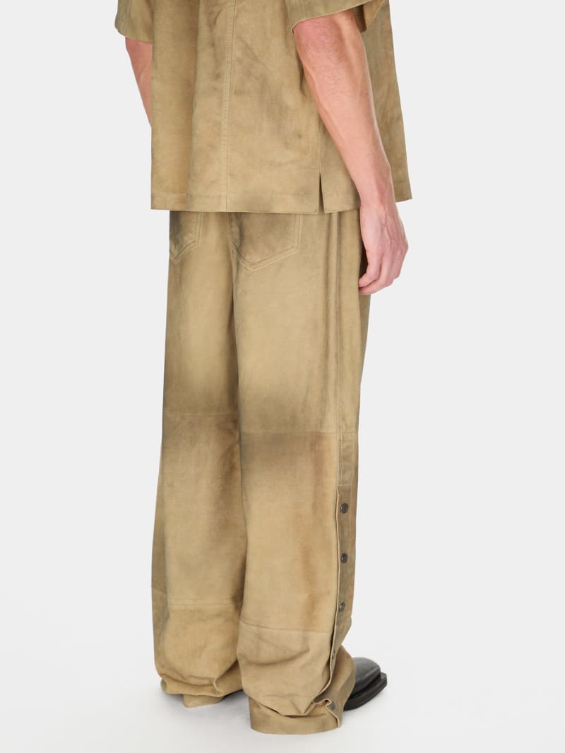 suede snap-button relaxed pant