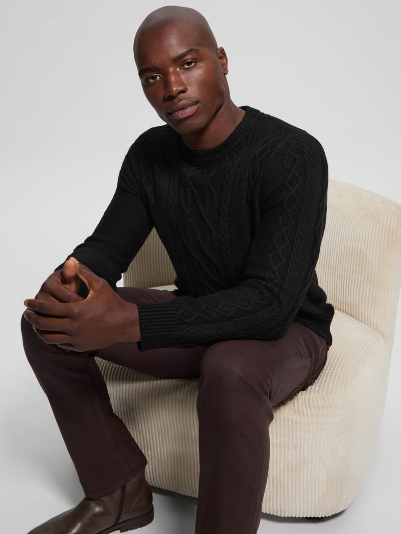 Eco Noah Crewneck Celtic Cable-Knit Sweater