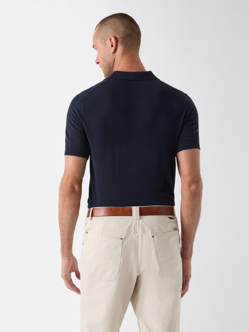 Silk-blend polo