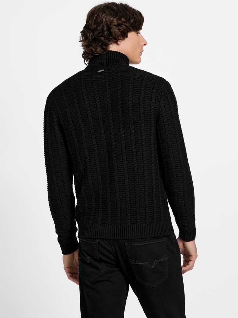 Eco Brandon Cable-Knit Turtleneck Sweater