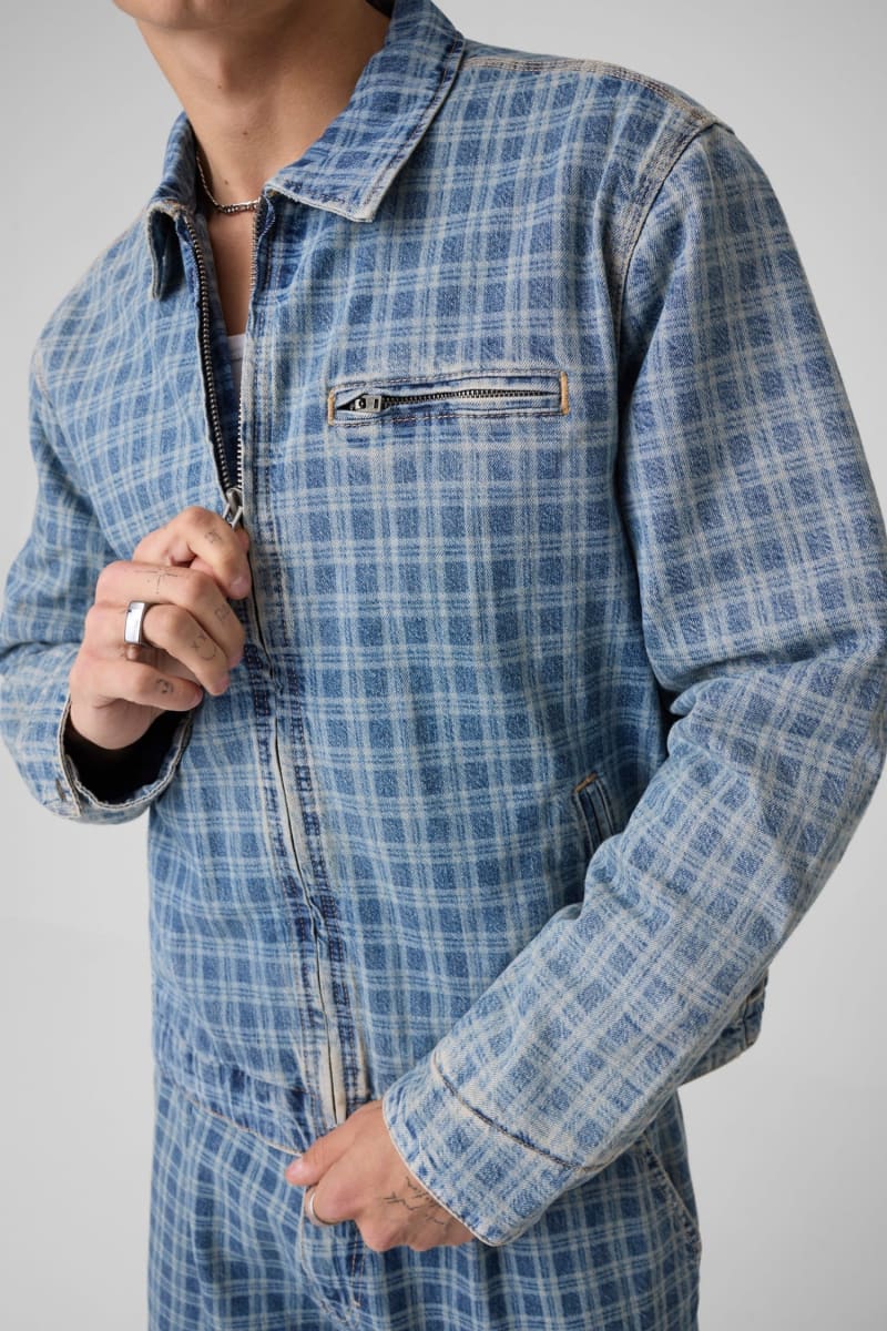 Printed denim jacket