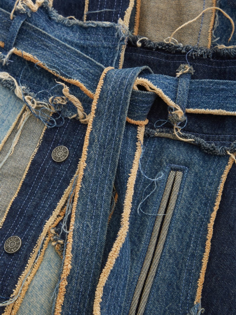 patchwork denim coat