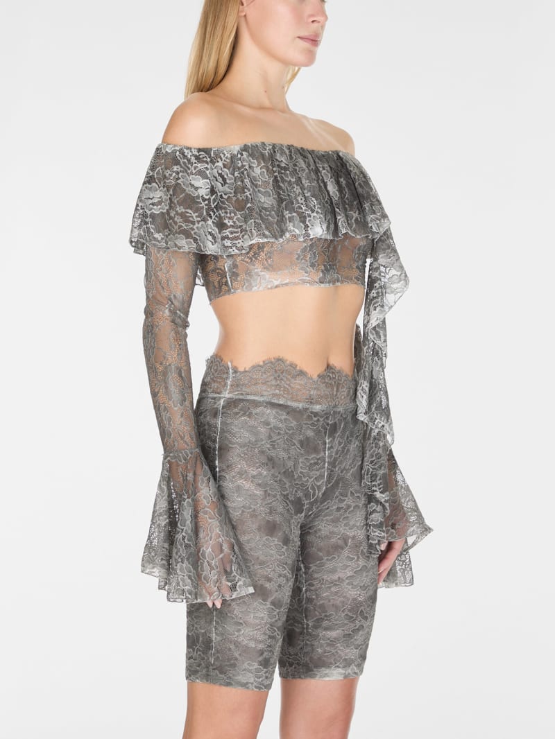 off-the-shoulder lace top