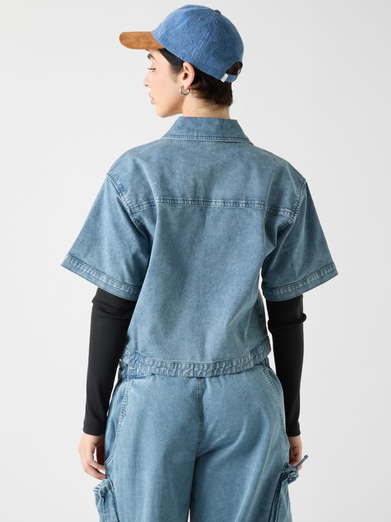 GUESS Originals Zipped Denim Shirt