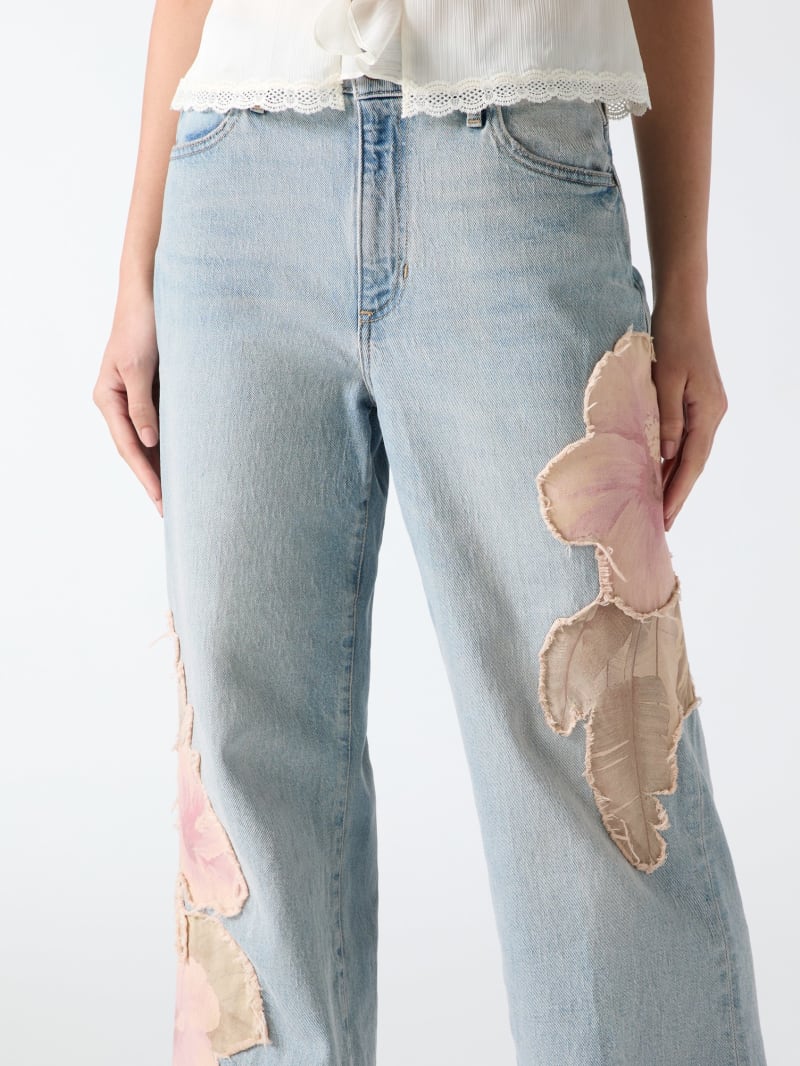 Flowers wide-leg jeans