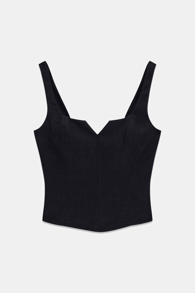Open-back linen top