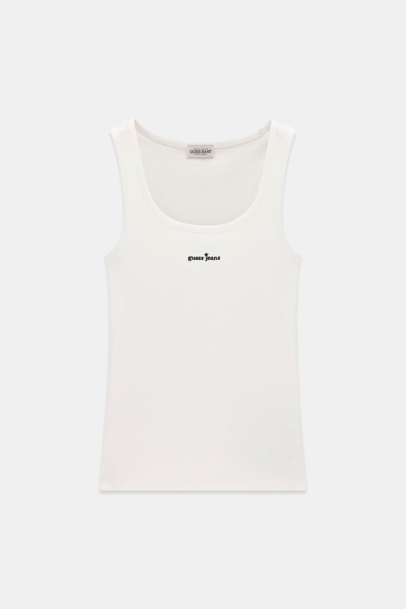 Embroidered logo tank top