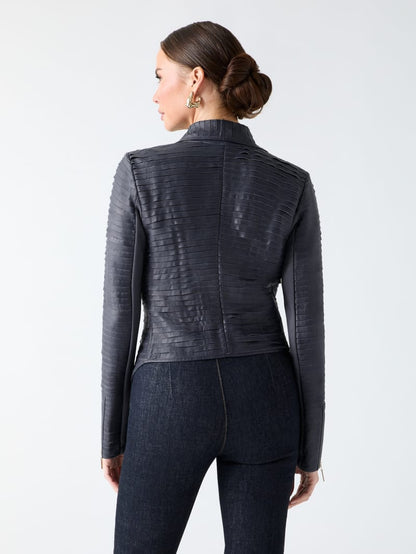 Shayna Drape Leather Jacket