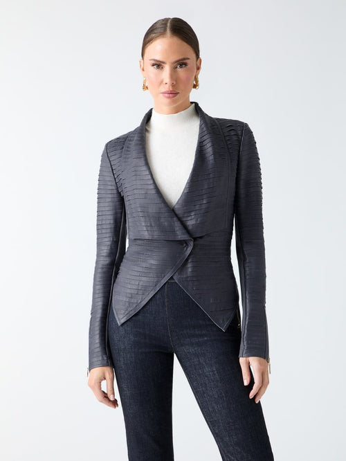 Shayna Drape Leather Jacket