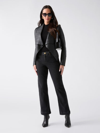 Shayna Drape Leather Jacket