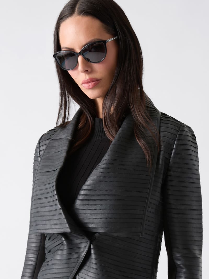 Shayna Drape Leather Jacket