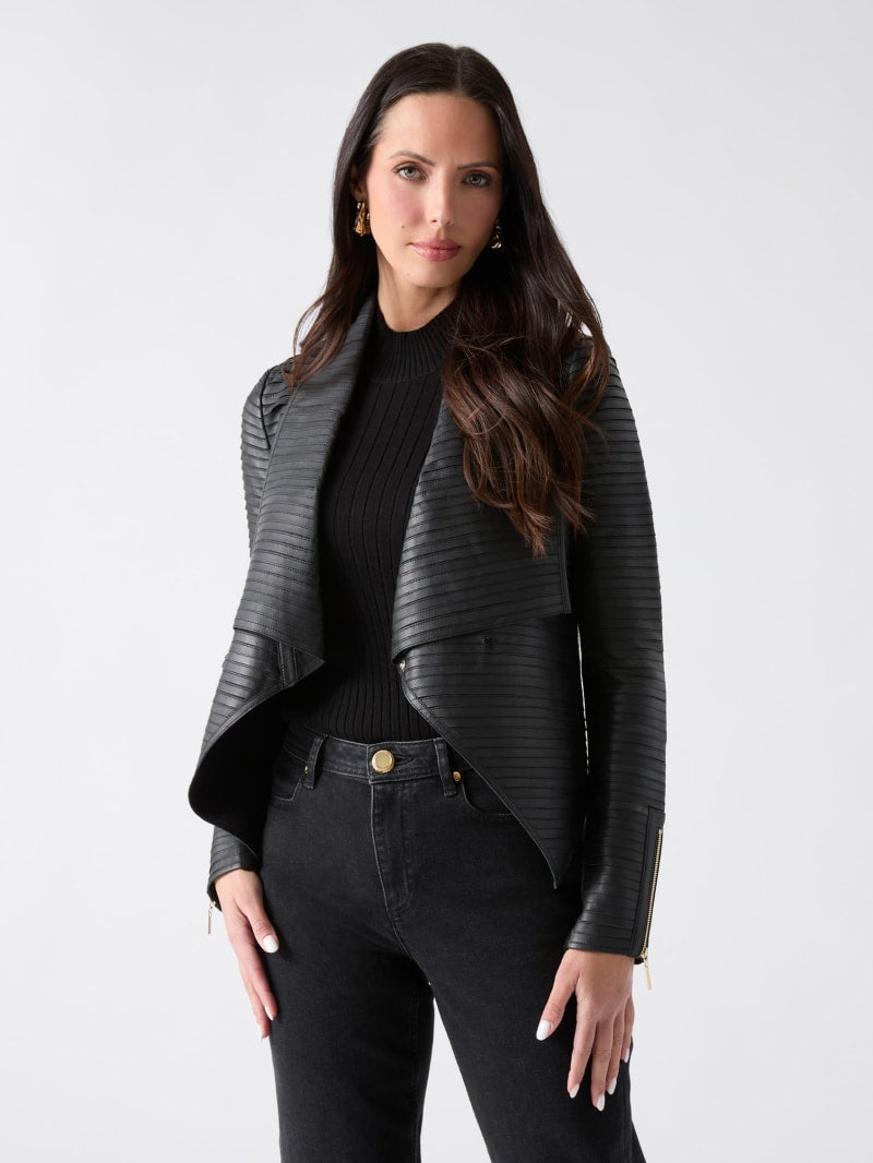 Shayna Drape Leather Jacket
