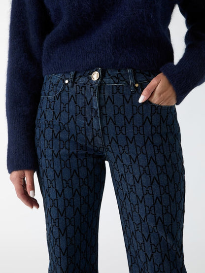 Bea Monogram Print Denim Pant