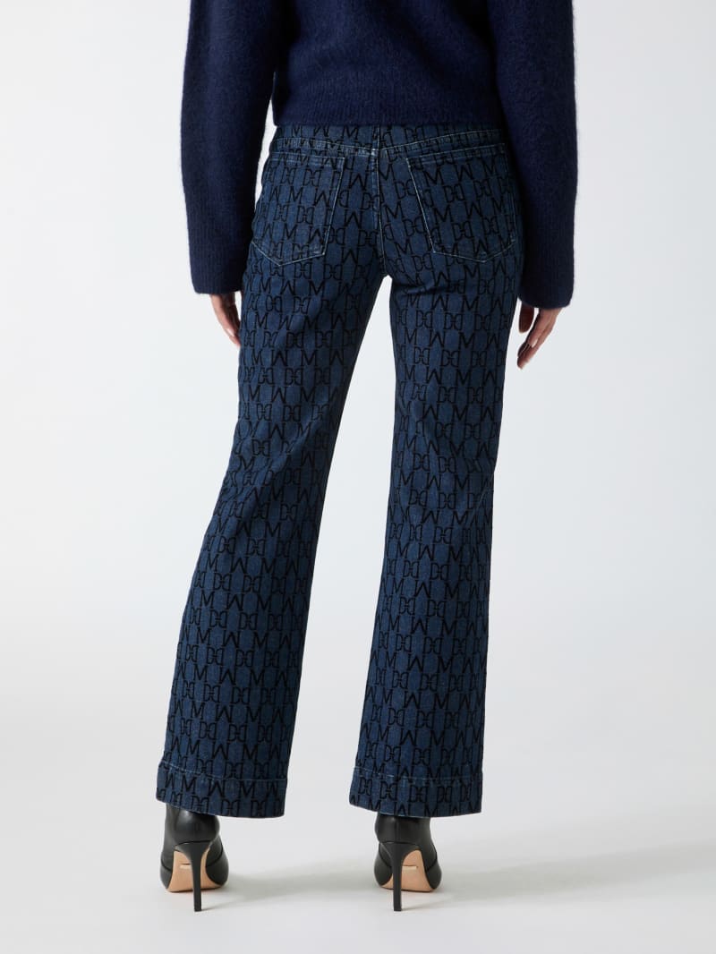 Bea Monogram Print Denim Pant