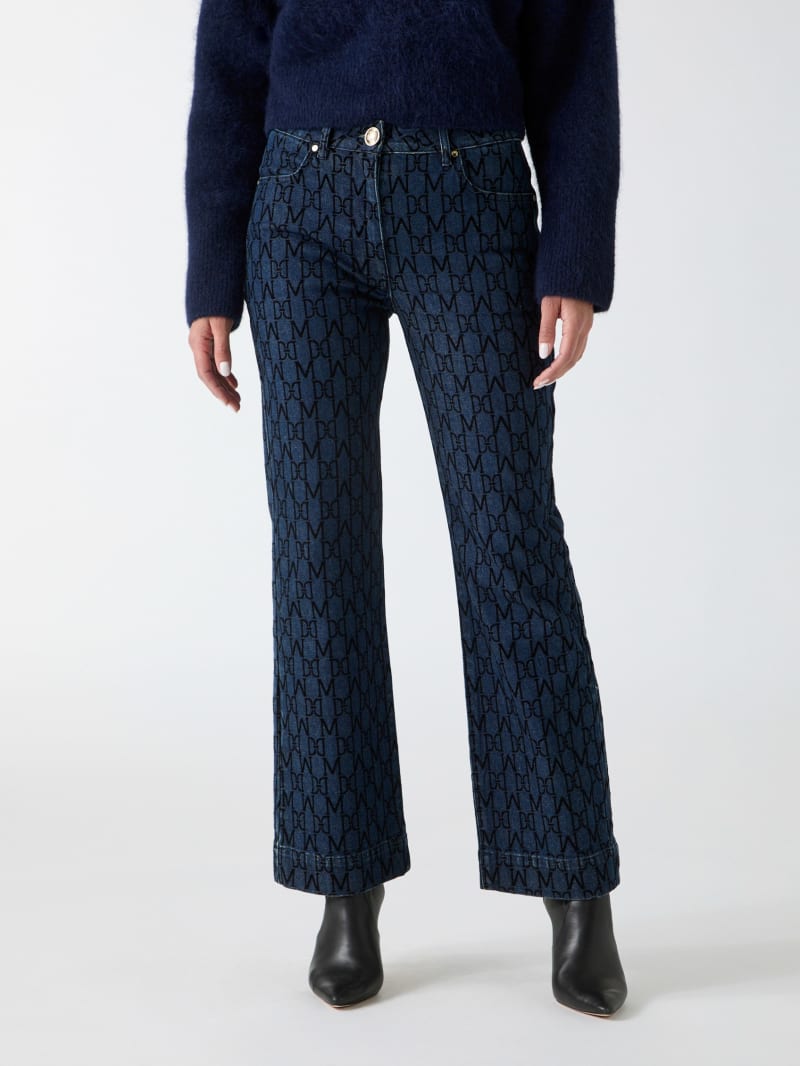 Bea Monogram Print Denim Pant