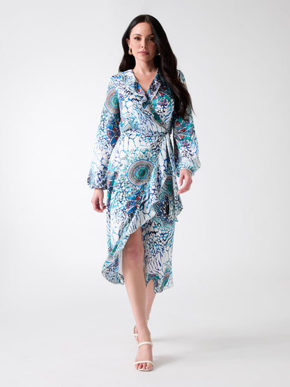 Mina Printed Wrap Dress