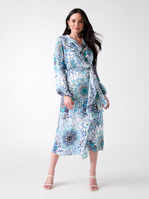 Mina Printed Wrap Dress