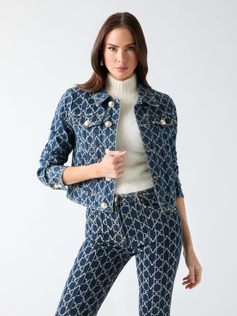 Bea Monogram Denim Trucker Jacket
