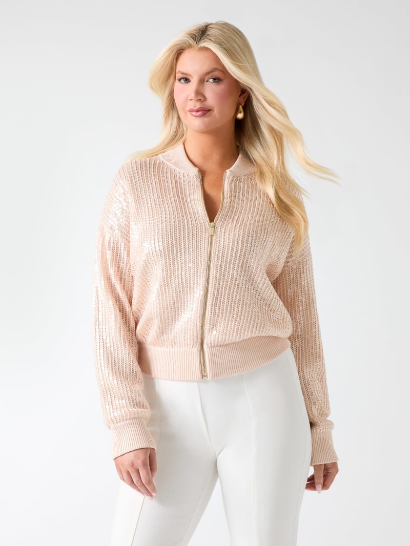 Claudia Sequins Sweater Jacket