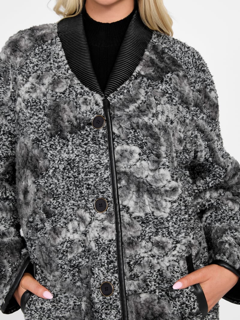 Marciano jacquard wool-blend coat