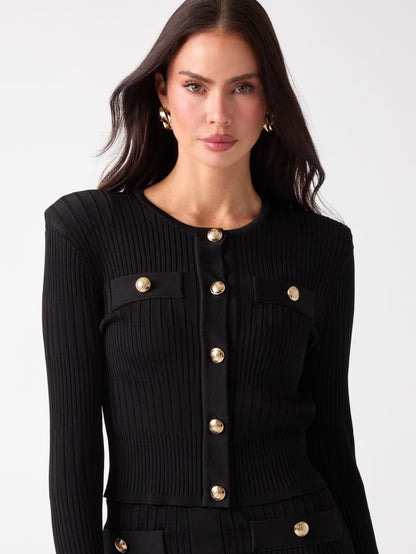 Janet Ribbed Sweater Cardigan