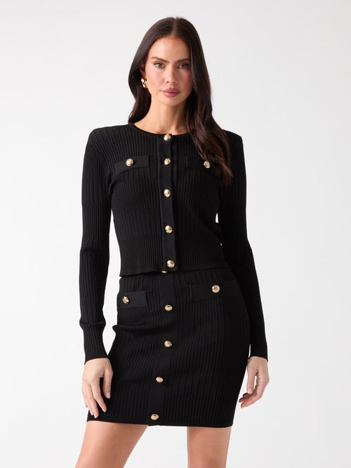 Janet Ribbed Sweater Cardigan