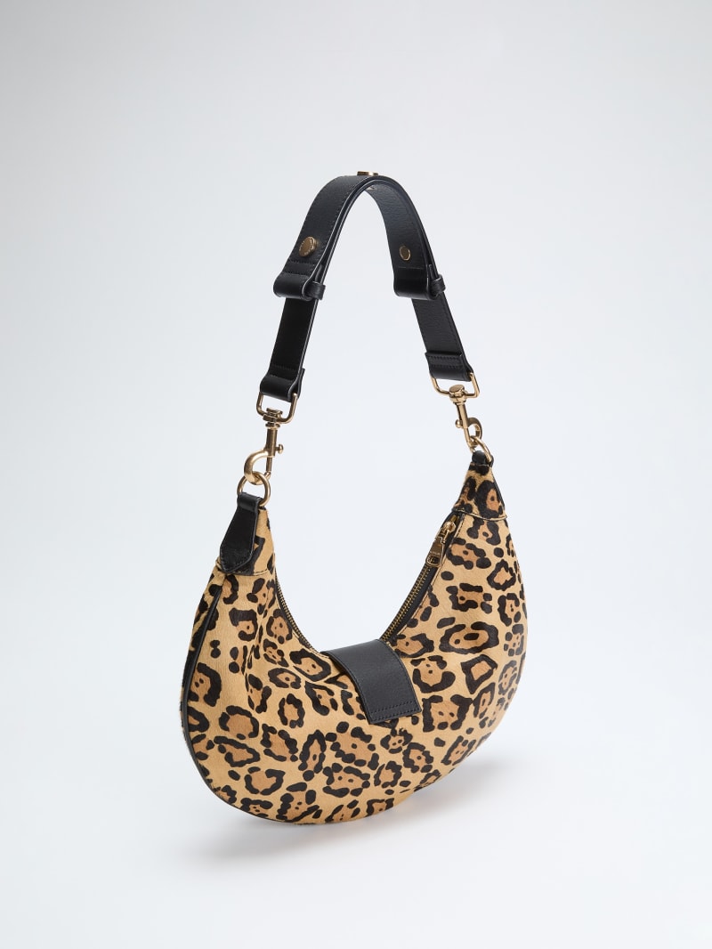 Leopard Crescent Shoulder Bag