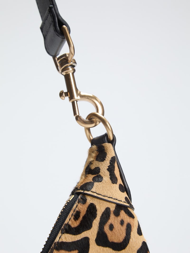 Leopard Crescent Shoulder Bag