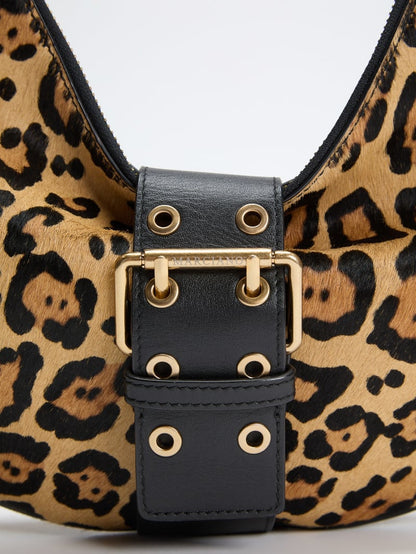 Leopard Crescent Shoulder Bag
