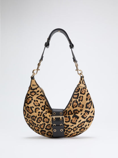 Leopard Crescent Shoulder Bag