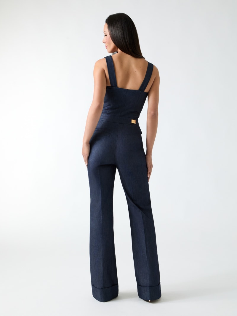 Denim Detachable Strapless Zip Jumpsuit