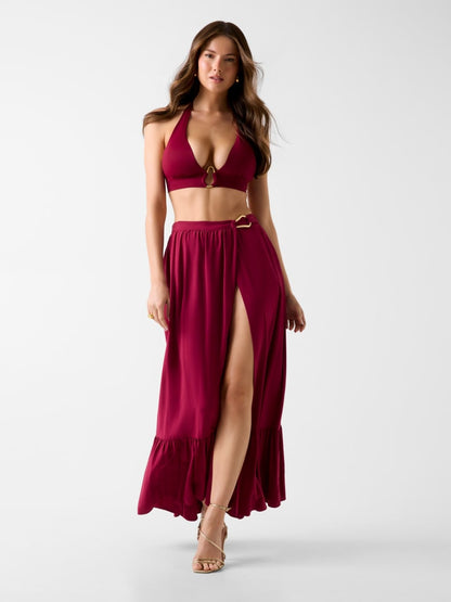 Wrap-up maxi skirt