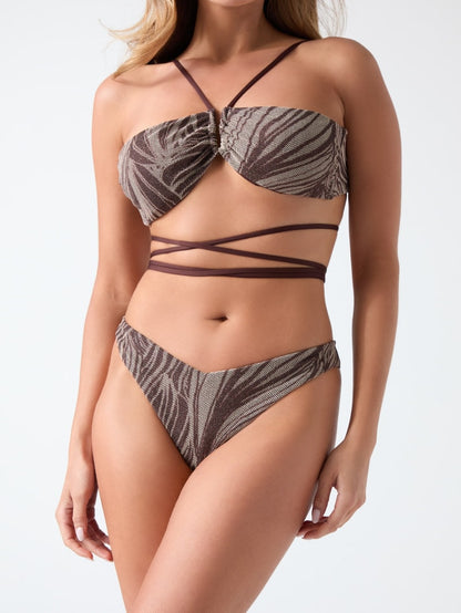 Animal print Brazilian bikini bottoms
