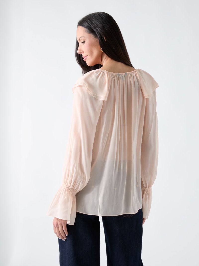 Marciano Sheer Ruffled Blouse