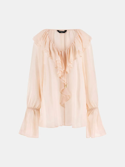 Marciano Sheer Ruffled Blouse