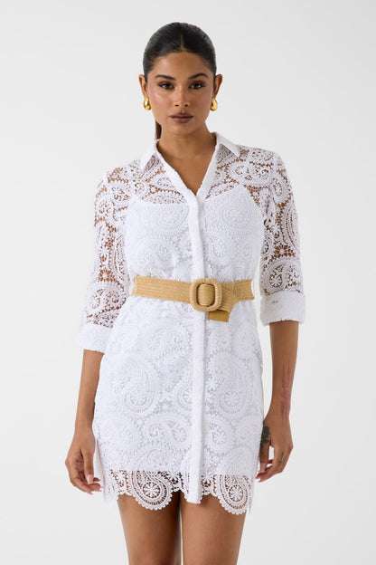 Marciano lace shirt dress