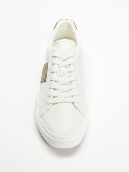 Faux leather sneakers